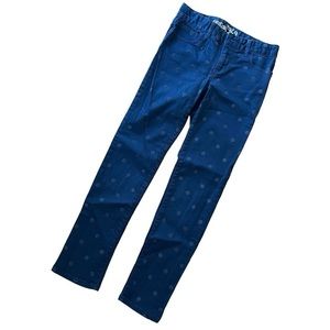 GAP size 8 super skinny dark blue polka dot jeans